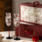 Pink diamond champagne flute set for wedding gift