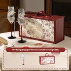 Silver diamond champagne flute set with premium box