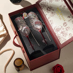 Pink diamond champagne flute set for wedding gift