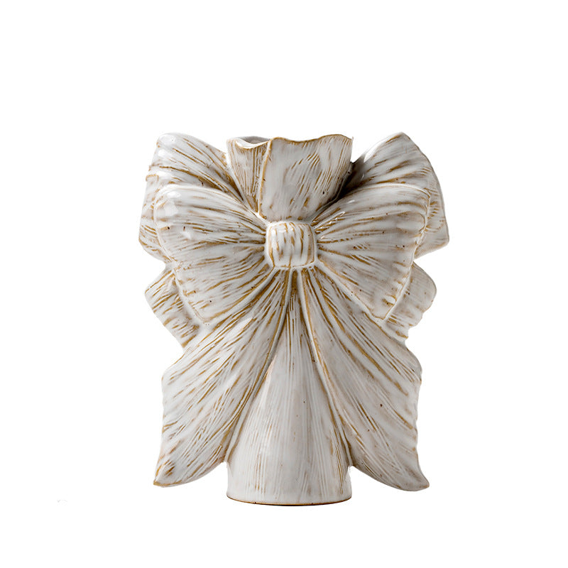Nordic style ceramic vase sculptural bow design home decoration