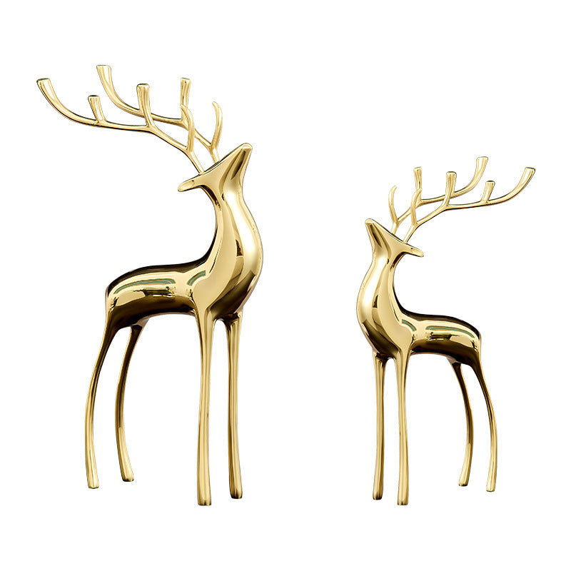 Luxury Gold Deer Sculpture Decorative Ornament Set