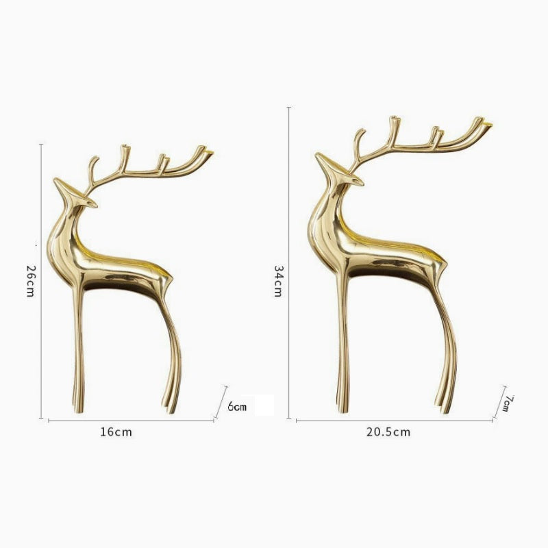 Luxury Gold Deer Sculpture Decorative Ornament Set
